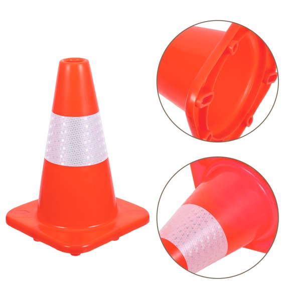 Luxshiny 3Pcs Reflective Plastic Traffic Cones for Outdoor Road Safety and Emergency Barrier Posts