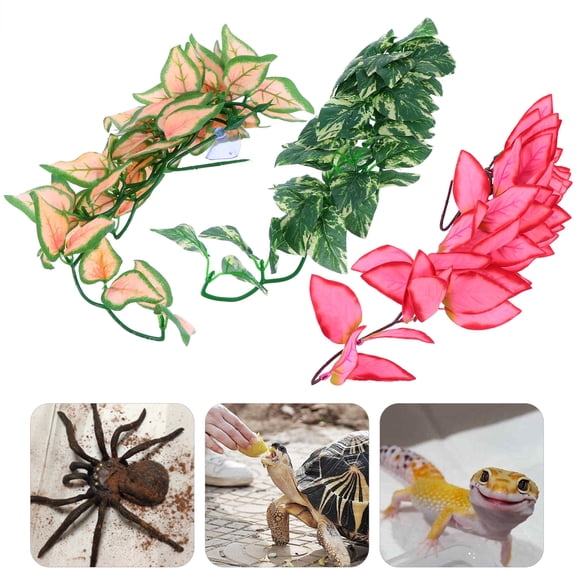 Luxshiny 3Pcs Reptile Vines Artificial Bendable Jungle Vines for Pet Box Landscape Decor
