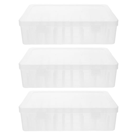 LITINKIMI 3-Piece Sewing Organizer Storage Box Set, Clear Lid Thread Spool Holder for Needles, Bobbins and Craft Supplies