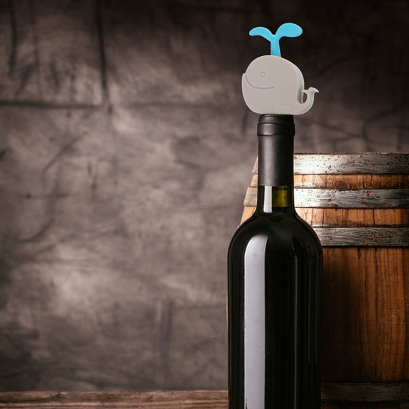 Luxshiny 3Pcs Silicone Wine Bottle Stoppers Whale Dolphin Design Good Sealing Effect Assorted Colors