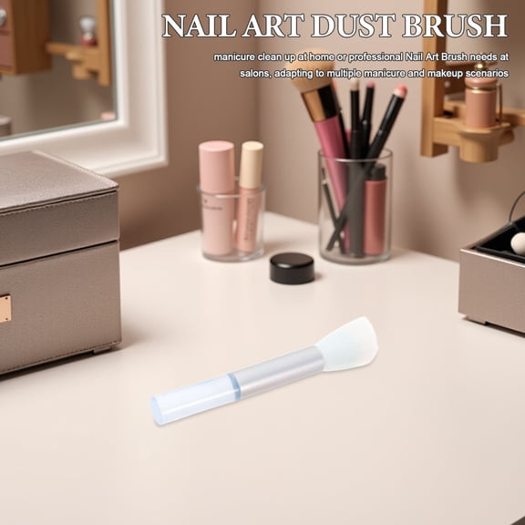 Luxshiny 3Pcs Soft Nail Dust Brushes for Cleanup and Makeup Blush with Reusable Design