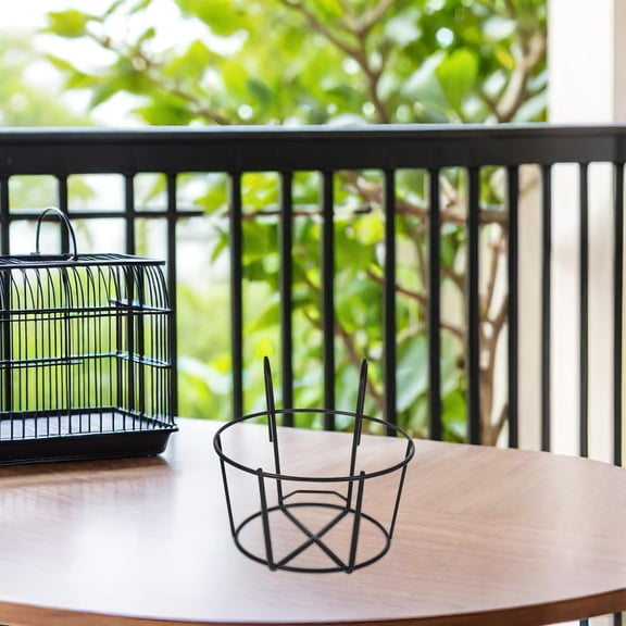 Luxshiny 3Pcs Space Saving Black Metal Flowerpot Stand for Balcony Railing Plants