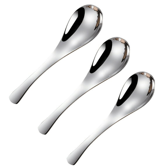 Luxshiny 3Pcs Stainless Steel Dinner Spoons with Mirror Texture and Comfortable Grip
