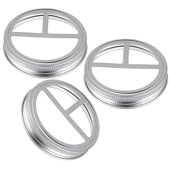 Luxshiny 3Pcs Stainless Steel Jar Toothbrush Bottle Lids Wide Split Type Cover for Organized Storage