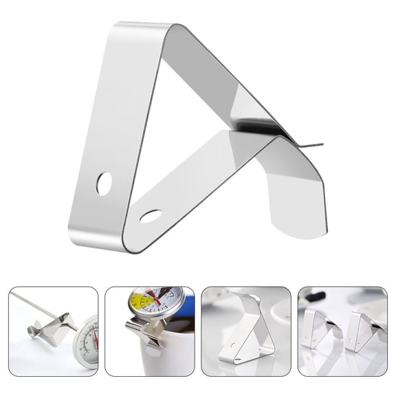 Luxshiny 3Pcs Stainless Steel Metal Clips Thermometer Pot Clip Holder for Kitchen Temperature Probe Measurement