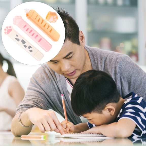 Luxshiny 3Pcs Portable Correction Tape Pen with Smooth Tape for Students Assorted Colors