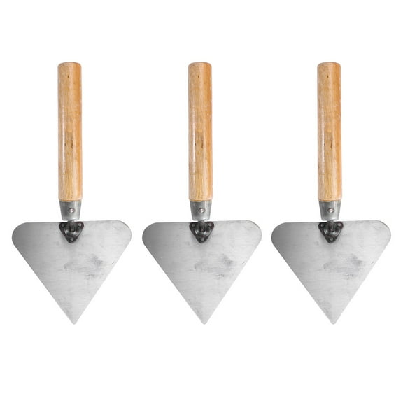Luxshiny 3Pcs Trowel Masonry with Stainless Steel and Wooden Handle for Construction Workers