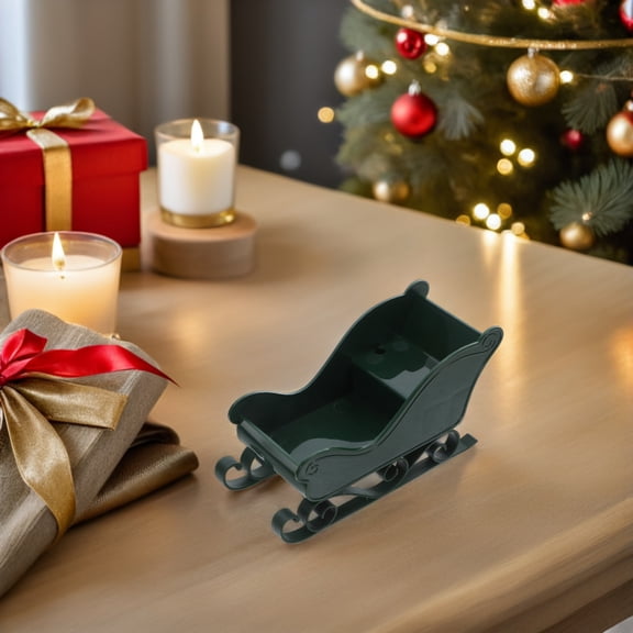 Luxshiny 3Pcs Unique Plastic Plastic Santa Sleigh Figurine Holiday Decoration for Tabletop