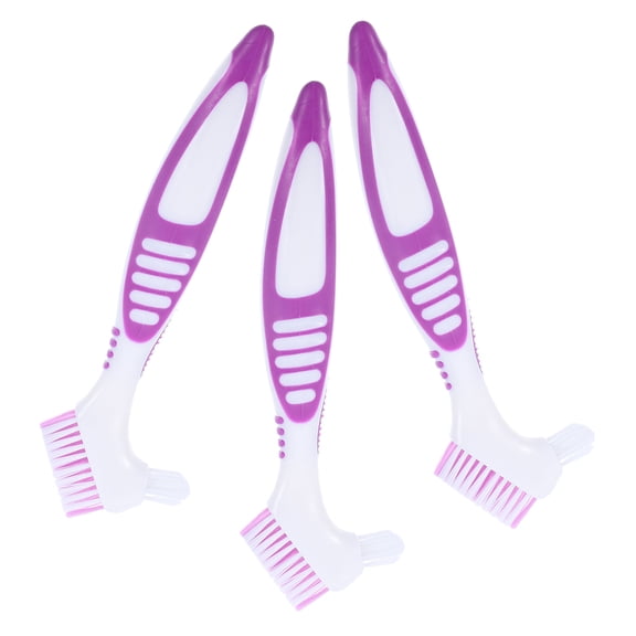 Luxshiny 3Pcs Turtle Shell Mud Remover Brush Violet Portable Non Slip ABS Handle