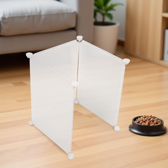 Luxshiny 3Pcs White Cat Litter Box Shield Splash Guard with Privacy Screen and Easy Cleaning Barrier