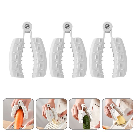Luxshiny 3Pcs White Finger Shield for Kitchen Use Comfortable Grip Cutting Protector for Vegetables