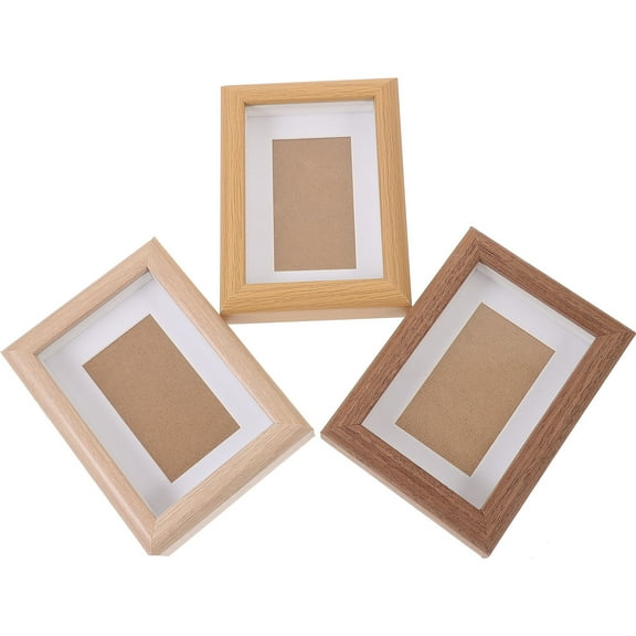 Luxshiny 3Pcs Wood Picture Frame Plaque Rectangular Display Frame For Living Room Use 11.8x4.3x1.1In Family Users