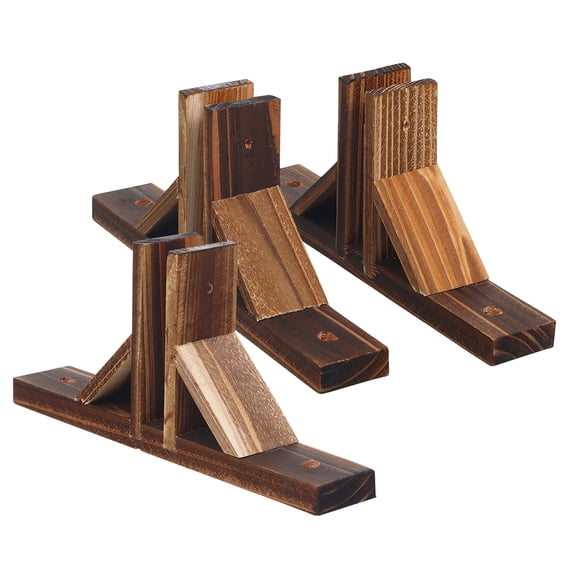 Luxshiny 3Pcs Wooden Fence Base Holder for Small Fence with Strong Weatherproof Wood Material