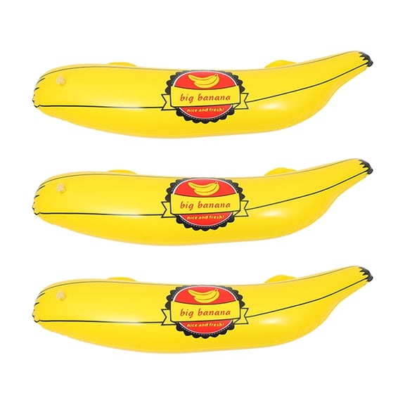 Luxshiny 3Pcs Yellow Inflatable Banana Pool Decorations for Adults PVC Material Outdoor Party