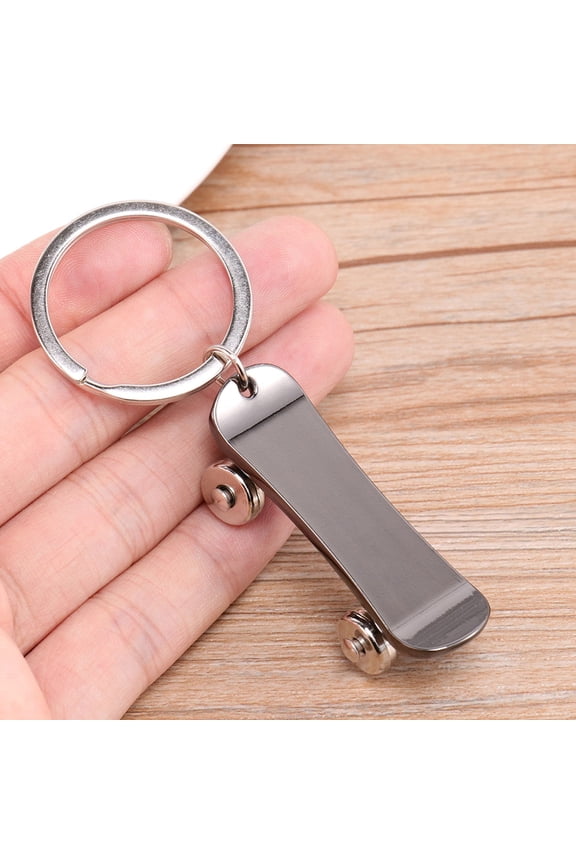 3Pcs Zinc Alloy Skateboard Keychains Black Durable Creative Key Rings for Hanging Keys