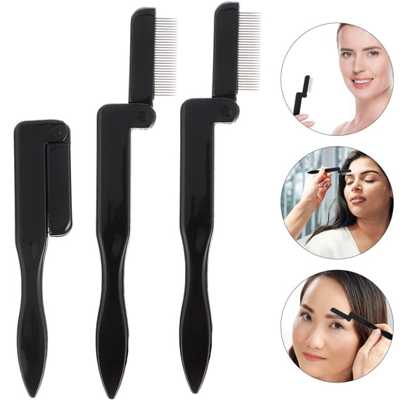 Luxshiny lash comb for eyelash Eyebrow Comb Stainless Steel 3Pcs