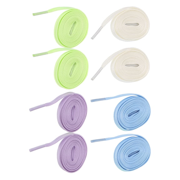 Luxshiny 4 Pairs Shoe Laces For Sneakers Shoelaces Flat Polyester Luminous Effect