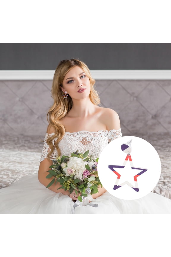 4 Pairs Teardrop Star Earrings Acrylic Multi Color for Christmas Women Jewelry