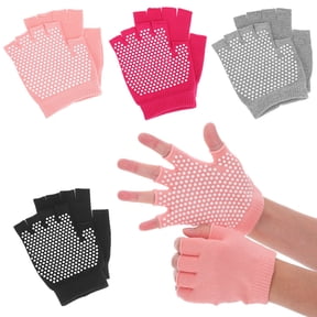 Luxshiny 4Pairs Breathable Yoga Gloves with Silicone Grip Fingerless Non Slip Gloves for Fitness