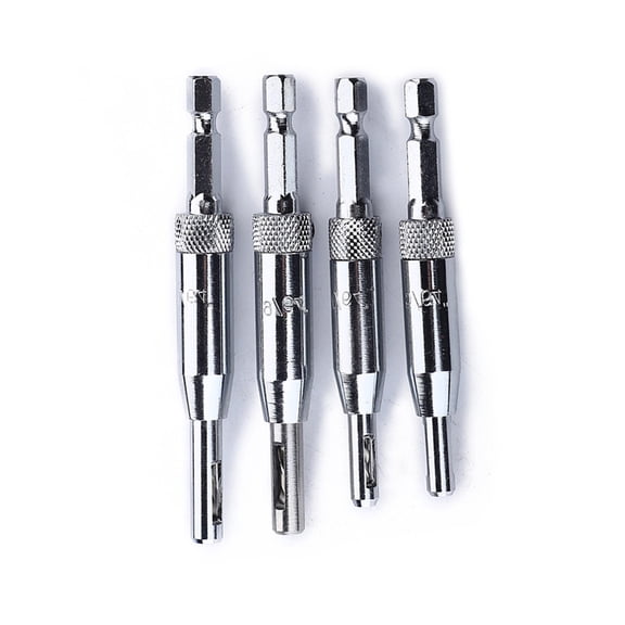 Luxshiny 4 Pcs Center Drill Bit Set for Self Tapping Applications in Woodworking Tools
