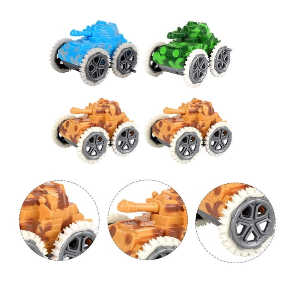 Luxshiny 4 Pcs Pull Back Tank Model Car For Lightweight Educational Gliding Vehicles And Safe Material For Indoor And