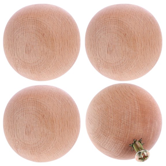 Luxshiny 4 Pcs Simple Design Wooden Ball Knobs Assorted Color For Furniture