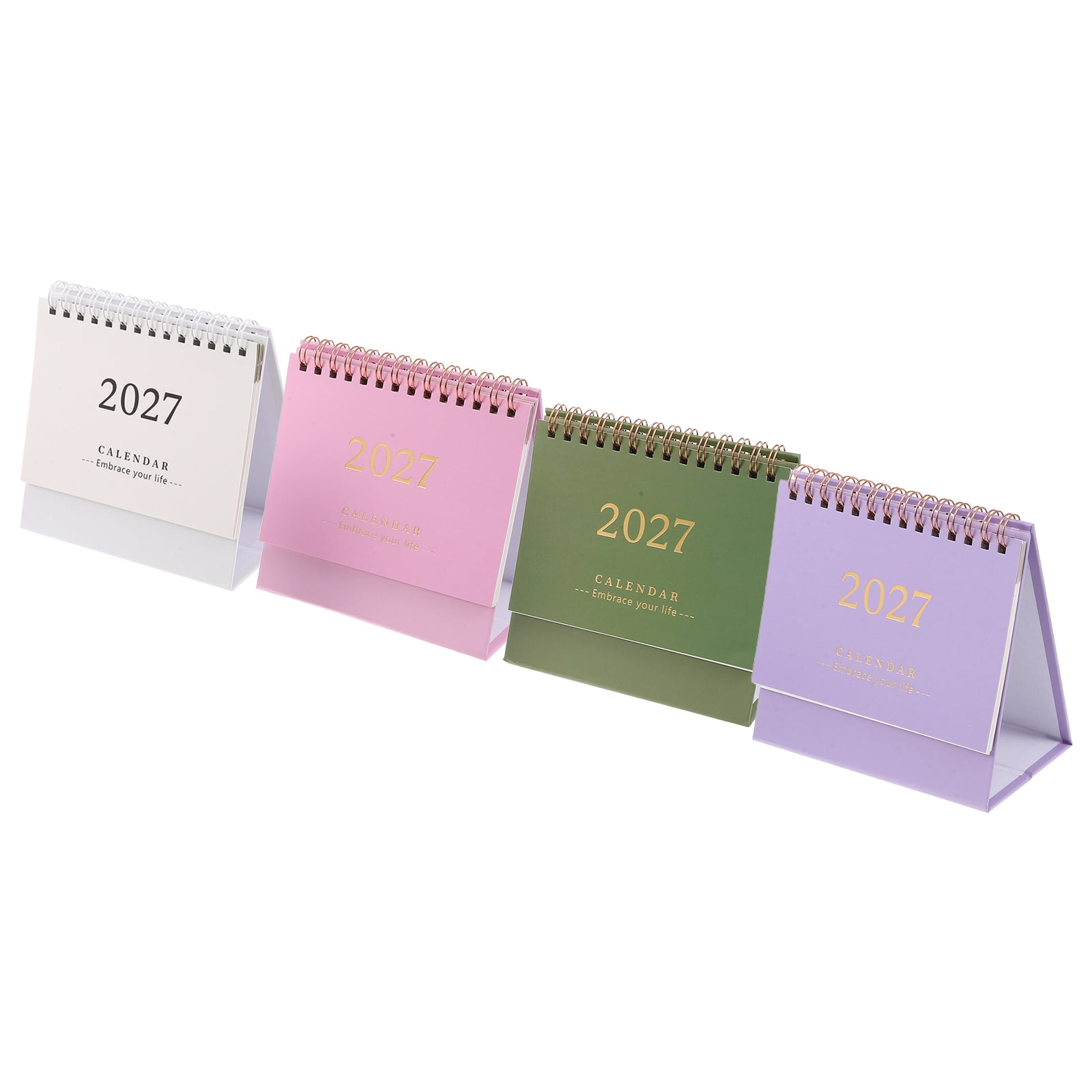 Luxshiny 4-Piece 2027 Monthly Desk Calendar Set with Standing Design ...