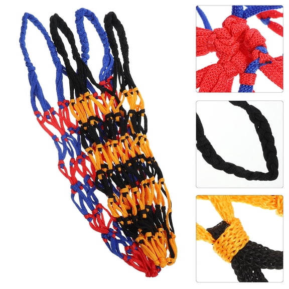 Luxshiny 4 Sets Nylon Basketball Nets Mesh Design for Sports Balls for Fan Gear