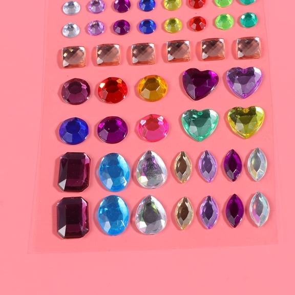 Luxshiny 4 Sheets Rhinestone Sticker Sheet Acrylic Assorted Adhesive Stickers for Picture Frames