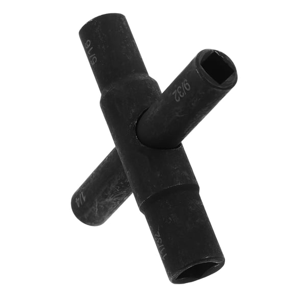 Luxshiny 4 Way Key Wrench for Water Faucets with 40Cr Steel Durable Black Metal Construction