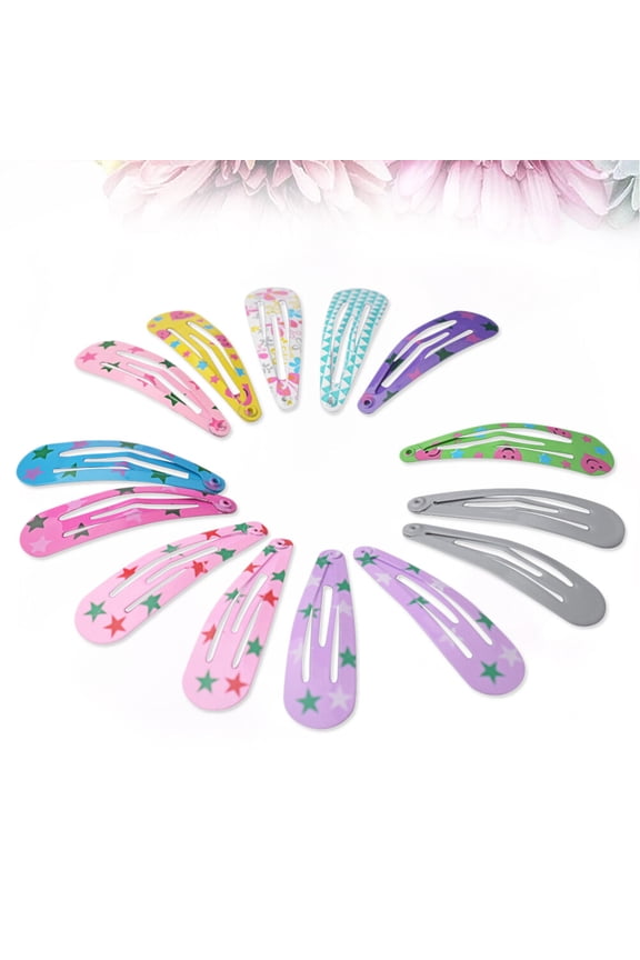 40 Pcs Girls Hair Accessories Snap Close Clips Metal Assorted Color Random Style