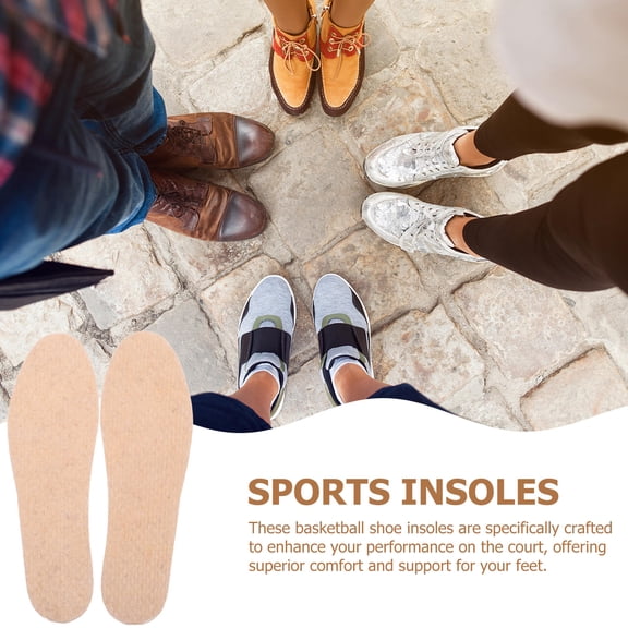 Luxshiny Mens Beige Wood Pulp Insoles for Freshness and Comfort 40Pairs