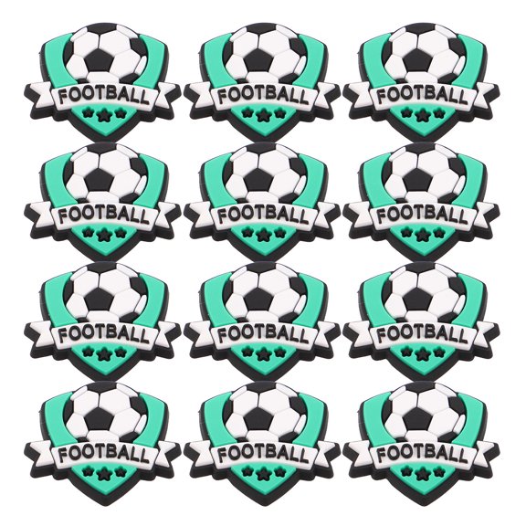 Luxshiny 40Pcs Green Soccer Pen Topper Clips Made of Sturdy PVC for Notebook Accessories and Student Rewards