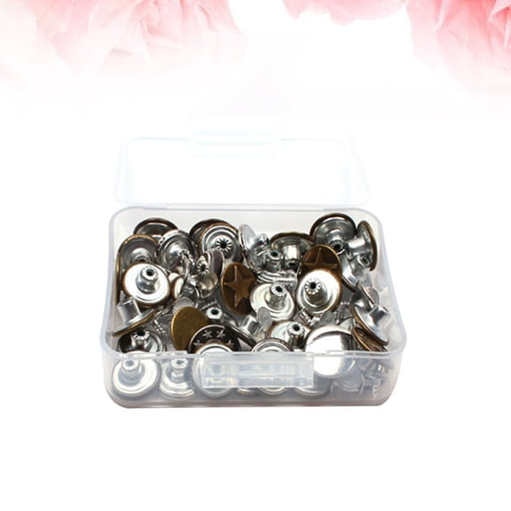 Luxshiny 40Pcs Silver Metal Tack Buttons Practical and Fashionable Jeans Buttons for Denim Backpacks Hats and Shirts