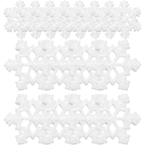 Luxshiny 40pcs Resin Craft Supplies Snowflake Shaped Adornment White Christmas Decoration for DIY Enthusiasts