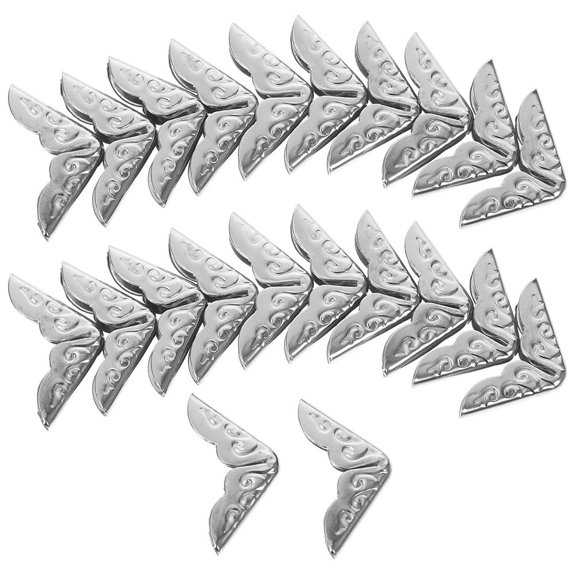 Luxshiny 40pcs Silver Metal Book Corners for Protecting Book Corners in Menus Back to School