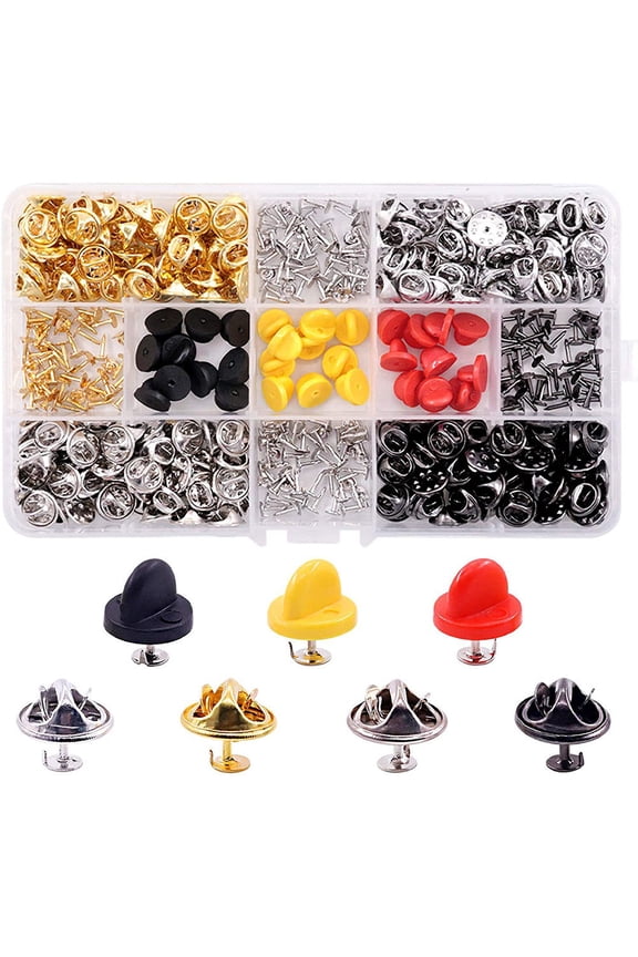 430Pcs Daily Use Assorted Color Pin Backs Clutch Backing for Lapel Pins Tie Tacks Fixation