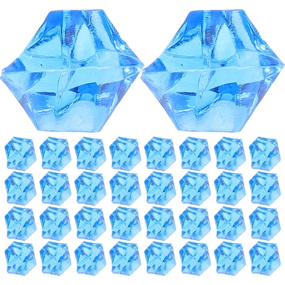 Luxshiny 450Pcs Dark Blue Artificial Ice Cubes Acrylic Material for Vase Filler and Crafts