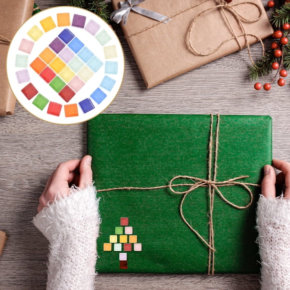 Luxshiny 450Pcs Mixed Color Crystal Tiles for DIY Craft Supplies Flat Mosaic Pieces