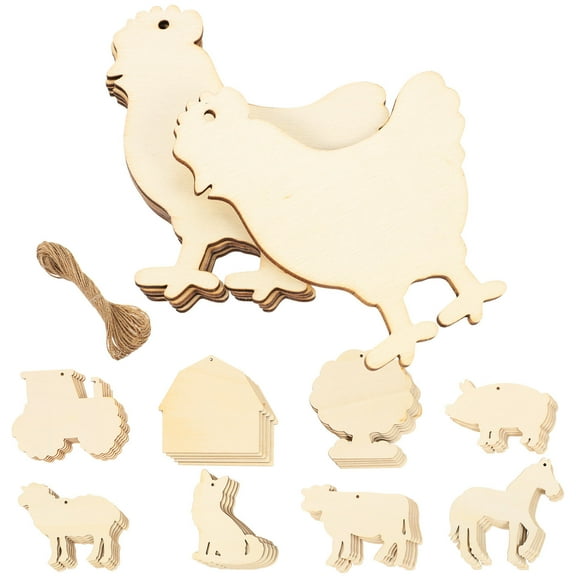 Luxshiny 45pcs Animal Cutouts for Crafts Rustic Decor for Children Beige DIY Embellishments Easter