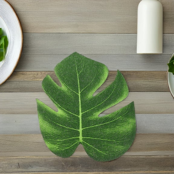 Luxshiny 48Pcs Artificial Tropical Palm Leaves Faux Green Monstera Leaves for Indoor Home Decoration