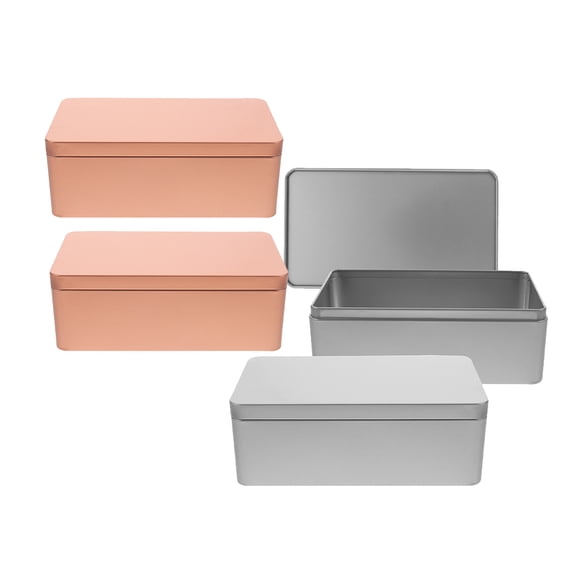 Luxshiny Compact Metal Tins - Ideal for Small Items, Easy to Clean and Store 4Pcs