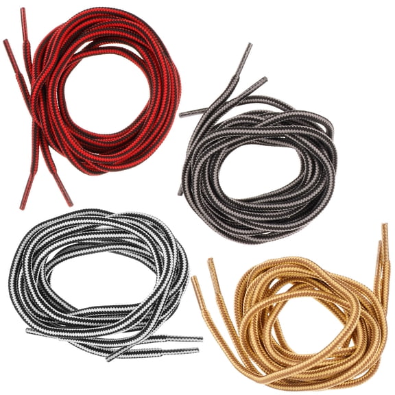 Luxshiny 4Pairs Thick Rope Shoe Laces for Shoes Replacement Featuring Dual Color Stripes