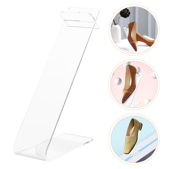 Luxshiny 4Pcs Acrylic Clear Shoe Display Stand for Storefronts Retail and Home Use Shoe Riser