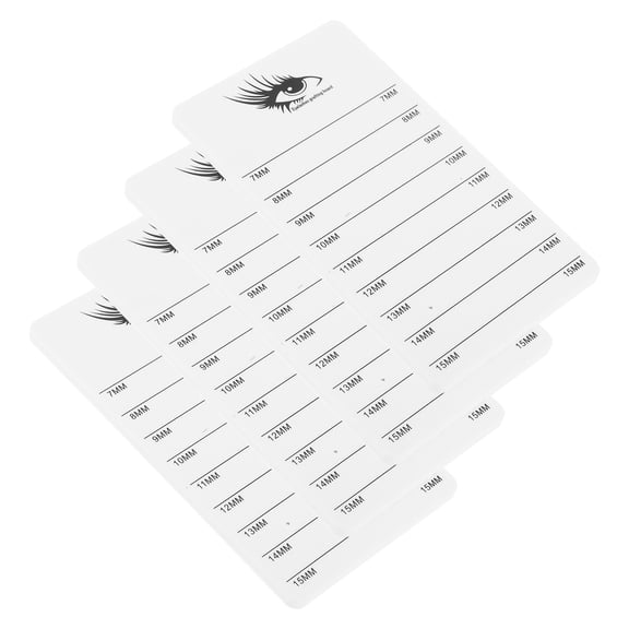 Luxshiny 4Pcs White Acrylic Eyelash Display Board with Stable Stand for Lash Extension Use
