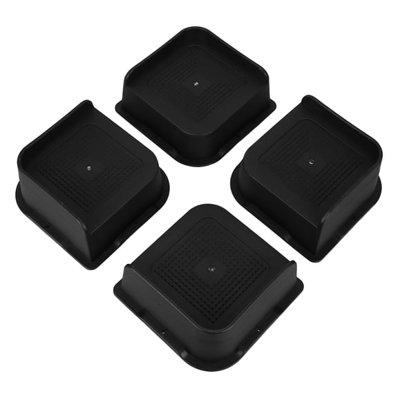 Luxshiny 4Pcs Adjustable Furniture Height Risers Black L Shaped Couch Bed Frame Levelers