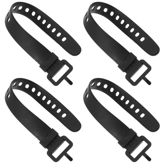 Luxshiny 4Pcs Adjustable Snowshoes Straps with Quick Release Buckle Black for Secure Ski Boot and Snowboard Binding Fit
