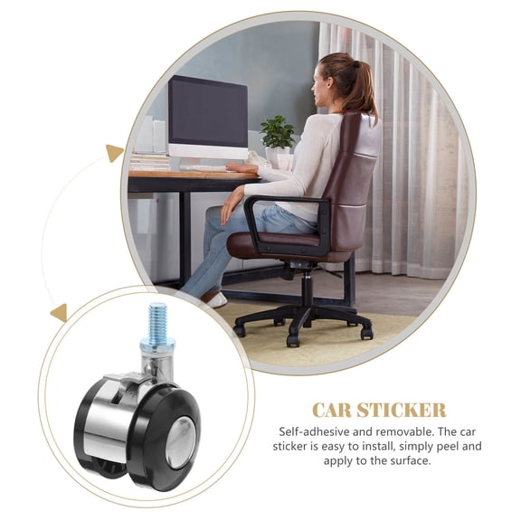 Luxshiny 4Pcs Alloy Furniture Casters with Brake and Silent Swivel for Office and Appliances