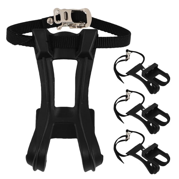 Luxshiny 4Pcs Bike Pedal Toe Clips with Elastic Nylon Straps for Enhanced Stability on Road and Mountain Bikes