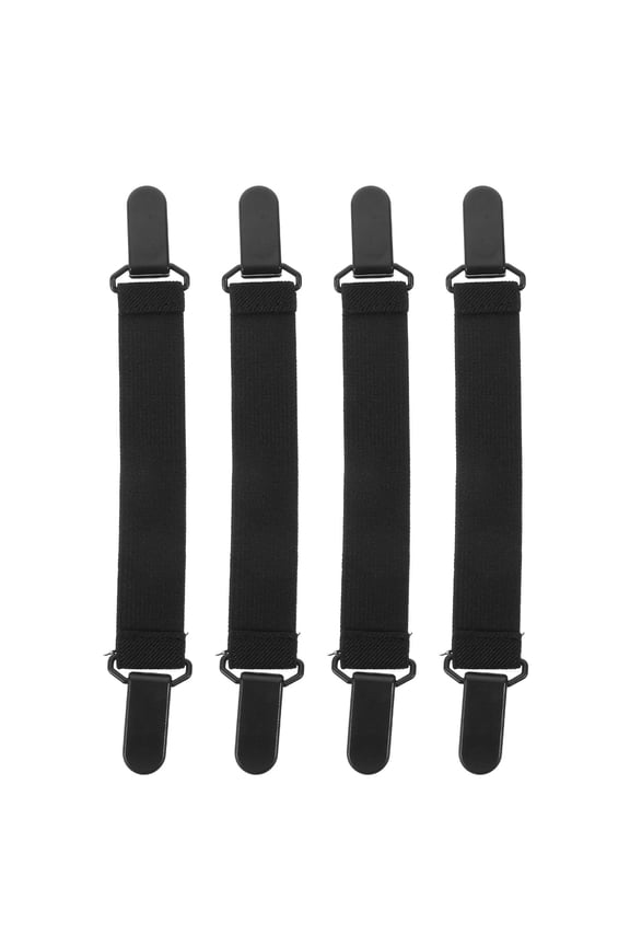 4Pcs Black Elastic Boot Clip Straps for Cycling and Motorcycle Trouser Leg Control and Safety